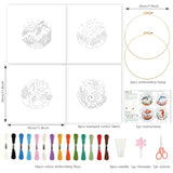 INFUNLY 4 Sets Whale Embroidery Kits for Beginners DIY Cross Stitch Starter Kits with Turtles Seahorses Patterns Fish Sea Animals Embroidery Kits with Instructions Embroidery Cloth Hoops Threads Tools
