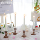Inweder Candle Holders for Candlesticks, Wood Taper Candle Holders, Set of 2 Candle Holders for Table Centerpiece, Rustic Candle Holder, Farmhouse Candle Holders for Wedding, Home Decor, Event Inweder