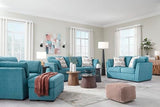 Signature Design by Ashley Keerwick Scandinavian Loveseat with 4 Toss Pillows, Blue Signature Design by Ashley