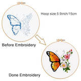 Louise Maelys Embroidery Kit Canvas Makeup Bag for Beginners,Cross Stitch Kits for Adults,DIY Needlepoint-Butterfly and Floral Pattern