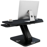 Lubvlook 32 inch Corner Standing Desk Converter, Height Adjustable Sit Stand Desk Riser with Keyboard Tray, Black, GSD76 Lubvlook
