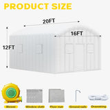 EROMMY 20x16x12 FT Large White Inflatable Nightclub, Blow Up Party Tent Portable with 950W Blower, Disco Night Club Tent for Adult Birthday Party Business Rental EROMMY