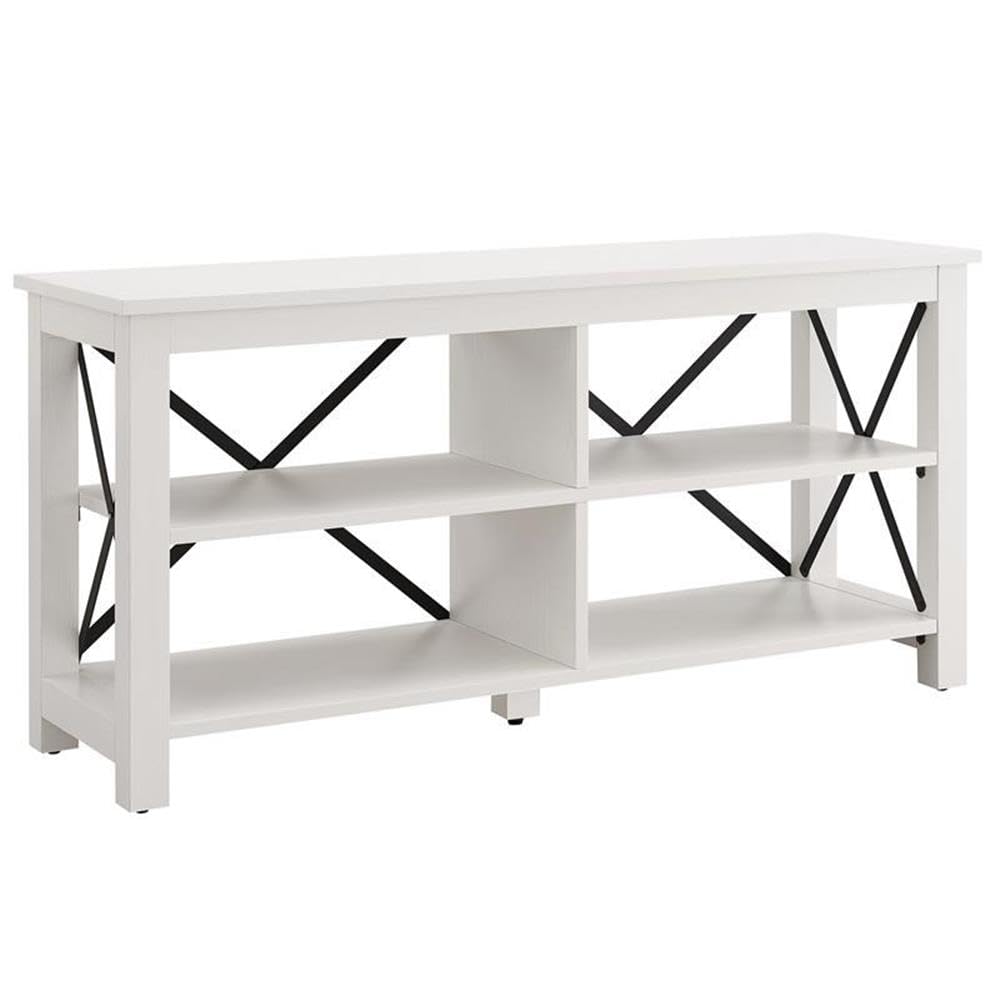 Henn&Hart Rectangular TV Stand for TV's up to 55" in White, TV Stands for the Living Room Henn&Hart