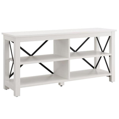 Henn&Hart Rectangular TV Stand for TV's up to 55" in White, TV Stands for the Living Room