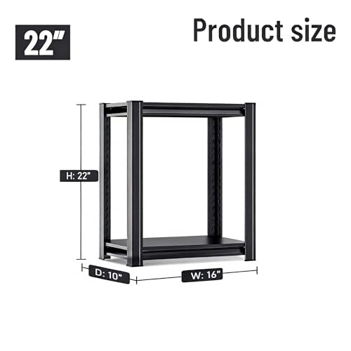 Notmise Storage Shelves Corner Shelf Pantry Organization and Storage Rack Unit Steel Organizer Metal Shelving for Home, Kitchen, Office, Bathroom, Laundry (Metal, 15.75” W x 9.84” D x 22.05” H, 2) Notmise