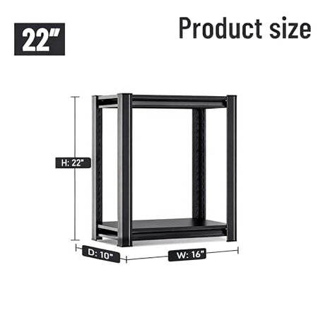 Notmise Storage Shelves Corner Shelf Pantry Organization and Storage Rack Unit Steel Organizer Metal Shelving for Home, Kitchen, Office, Bathroom, Laundry (Metal, 15.75” W x 9.84” D x 22.05” H, 2) Notmise