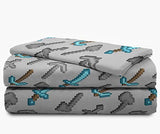 Jay Franco Kids Sheet Set with Fitted, Flat Sheets & Pillow Cover - Ultra-Soft Bedding with Pillowcase for Room Decor, Multi - Minecraft, 3 Piece Twin Jay Franco