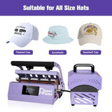 PlanetFlame Tumbler and Hat Heat Press Machine, 2-in-1 Combo Machine for Cup and Cap with Gloves and High Temp Heat Resistant Tape for 11oz-30oz Sublimation Tumbler and All Caps, Purple PlanetFlame