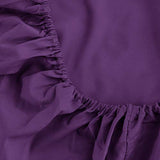 Sfoothome Fitted Bottom Sheet for Mattress, Single Twin Size Purple Microfiber Fitted Sheet with Deep Pocket Sfoothome