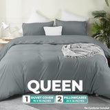 Utopia Bedding Duvet Cover Set with Pillowcases - 3 Pieces Bedding Duvet Cover with Zipper Closure - 1 Duvet Cover with 2 Pillowcases - Soft Brushed Microfiber (Queen, Grey) Utopia Bedding