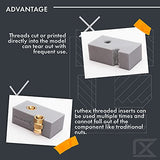 ruthex M4 Threaded Inserts - 50 Pieces RX-M4x8.1 Brass Heat Set Insert for Plastic Parts - Metric knurled Nuts - Insert by Heat into 3D Printing Components ruthex