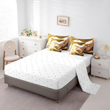 Erosebridal Comforters King Size Set with Sheets for Kids Gold White Marble Bedding,7 Pieces Bed in a Bag King Modern Bedding Sets with Comforter, Sheets, Pillowcases and Cushion Cases Erosebridal