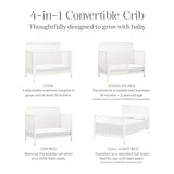 Namesake Brimsley Tambour 4-in-1 Convertible Crib in Warm White, GREENGUARDGold Certified NAMESAKE