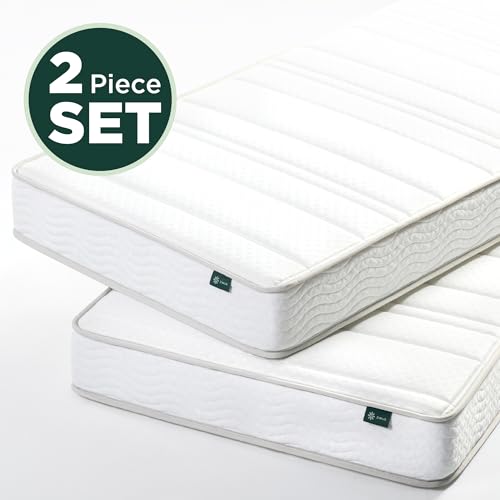 ZINUS 6 Inch Foam and Spring Hybrid Mattress, 2 Pack [New Version], Twin, Fiberglass Free, Bunk Bed Compatible, Durable Support, Certified Safe Foams & Fabric, Mattress in A Box Zinus