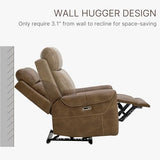 KISLOT Leather Power Recliner Chair Wall Hugger Sofa with USB Charging Ports Electric Reclining RV Furniture for Living Room KISLOT