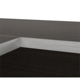 Pemberly Row U Shaped Modern Executive Computer Desk with Pedestal and Hutch in Brown Chocolate Pemberly Row