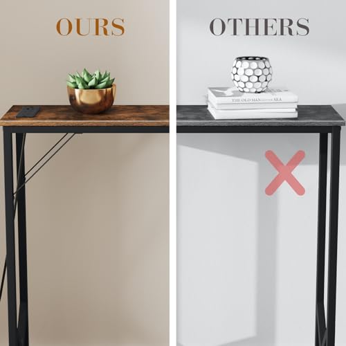 NEFROM 31.5‘’ Console Table, Skinny Entryway Table with Fast-Charging Station, Narrow Long Sofa Table, Behind Slim Couch Table for Entrance, Hallway, Living Room Decor ST-BR80-1 NEFROM