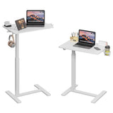 Gamork C Shaped 17.8 * 22.5 inch Mobile Standing Desk,Pneumatic Adjustable Height Stand Up Desk,Ergonomic Standing Side Table for Home Office Work Computer Desk Workstation,White Gamork