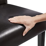 Yaheetech Set of 6 Dining Chairs Kitchen Chairs with Faux Leather Surface and Rubber Wood Legs Modern Tufted Side Chairs for Dining Room, Kitchen, Living Room, Brown Yaheetech