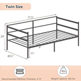 KOMFOTT Metal Daybed Frame Twin Size, Heavy-Duty Steel Slats Support Sofa Bed, Platform Mattress Foundation, Multifunctional Platform Bed Frame, Day Bed for Living Room & Guest Room KOMFOTT