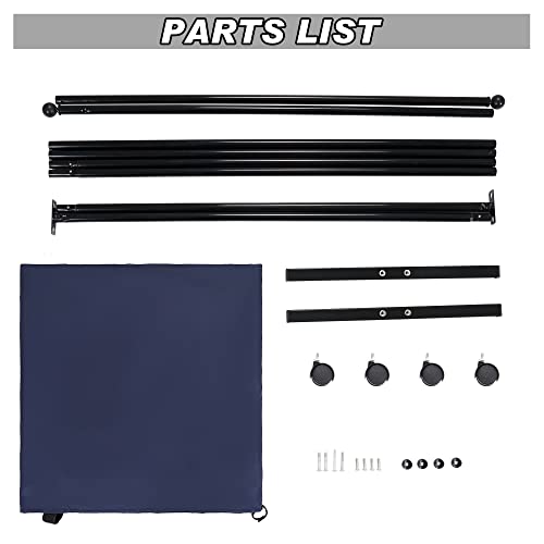 SIMFLAG 6FT Single Panel Room Divider with Wheels,Rolling Fabric Room Dividers for Partition Privacy Screens,Freestanding Wall Divider for Home Office,Restaurant,Hospital(Blue) SIMFLAG