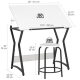 SD STUDIO DESIGNS Hourglass Craft Drafting Table, Charcoal/White SD STUDIO DESIGNS