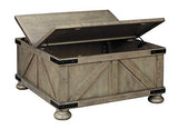 Signature Design by Ashley Aldwin Farmhouse Square Coffee Table with Lift Top for Storage, Grayish Brown, 36 in x 36 in x 18 in Signature Design by Ashley