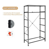 Mifuro Tall Dresser for Bedroom, Vertical Storage Organizer Tower with 6 Drawers, Chest of Drawers with Fabric Bins, Steel Frame, Wood Top for Bedroom, Closet, Entryway- Black Mifuro