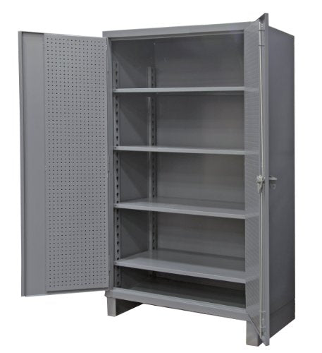 Durham Extra Heavy Duty Welded 12 Gauge Steel Pegboard and Shelf Cabinet, HDCP244878-4S95, 1200 lbs Shelf Capacity, 24" Length x 48" Width x 78" Durham