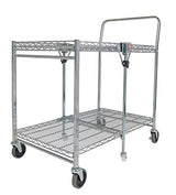 Bostitch Office Stowaway Folding Utility Cart, NSF Certified, Metal Heavy Duty Design, 23.5" x 37.5" x 39", Chrome Bostitch