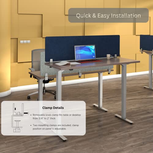 Desk Divider; Sound Absorbing Panel and Sound Proof Dividers - Privacy Shields for Student Desks and Desk Privacy Panels. Cubicle Wall, Desk Divider for Students and Office (Dark Blue, 29" W x 18”H) VaRoom