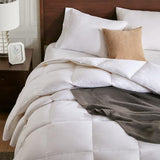 APSMILE Lightweight Down Feather Fibers Comforter Oversized King Size - Cooling Bed Comforter, Hotel Collection High Fill-Power Thin Duvet Insert for Warm Weather/Hot Sleepers, 120x98, White APSMILE