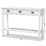 Baxton Studio Garvey French Provincial White Finished Wood 3-Drawer Entryway Console Table Baxton Studio