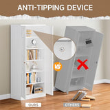 AFAIF Metal Storage Cabinet, 71'' Tall Storage Cabinet with 2 Doors and 5 Adjustable Shelves, Modern Pantry Cabinet for Kitchen, Living Room, Dining Room, Bathroom, White AFAIF