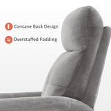 MCombo Power Swivel Glider Recliner Chair, Electric Rocker Recliner Chairs with USB Charging Ports for Living Room and Nursery, Fabric 7763 (Light Grey)