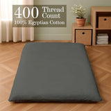 Twin XL Size Japanese Zippered Futon Covers - 100% Egyptian Cotton - Floor Mattress Cover for Traditional Japanese - Super Soft Couch Slipcovers Floor Mats Sofa Protector, Dark Grey Yarns of Cotton