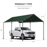 10x20 FT Heavy Duty Carport Car Tent Car Canopy Storage Shed,Portable Garage Party Tent,Portable Garage All-Season Tarp for Car,Truck,SUV,Party (Green) GREZJXC
