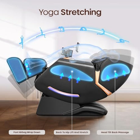 CASINTA 4D Massage Chairs Full Body - 53.5 Extend Sl Track Shiatsu Massage Chair - Zero Gravity Massage Chair,Core Heating & 22 Airbag, Smart Foot Rollers,Ai Voice, Yoga Mode CASINTA