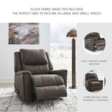Signature Design by Ashley Skymaker Modern Faux Leather Manual Rocker Recliner with Track Arms, Dark Brown