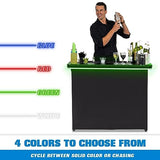 GoPong GoBar PRO Commercial Grade LED Portable Bar Table - Mobile Bartender Station with Skirt & Carry Case GoPong