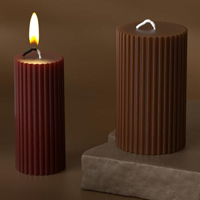 2 Pack Pillar Gear Shape Column Candle Resin Mold - Resin Casting Silicone Molds for Home Decor & Candle Making Wave Spiral Mold