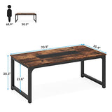 Tribesigns 6 ft Rectangular Conference Table, 70.9'' Industrial Modern Meeting Table for 6 People, Seminar Boardroom Table for Office Conference Room, Rustic Brown Tribesigns