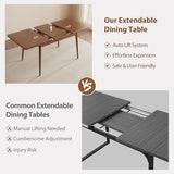 Muwuele Solid Wood Extendable Dining Table for 4-8 People with Seamless Extension from 47.2 to 63 Inches, Easy Assembly, Expandable Tables for Small Spaces, Dining Room, Kitchen, Living Room, Walnut Muwuele
