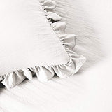 Lush Decor Ruffle Skirt Bedspread Set - 3-Piece Luxurious Farmhouse Bedding - Elegant Ruffle Detail - Timeless Style - Soft Lightweight Sheets - Queen, White Lush Decor