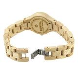 BEWELL W123A Handmade Natural Maple Wristwatch Analogue Display Lightweight Small Thin Case Wooden Watch for Women(Beige) BEWELL