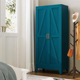 YAUWOH 71''Metal Cabinet with 4 Adjustable Shelves,5-Tier Pantry Storage Cabinet,Kitchen Pantry Cabinet for Living Room,Dining Room, Blue YAUWOH