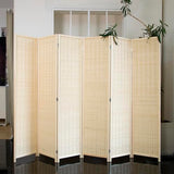 Loomveil 6 Panel Room Divider Folding Privacy Screen,67 inch Bamboo Panel Divider for Home Partition,Beige Loomveil