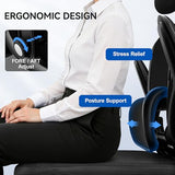 ALLGOD Ergonomic Office Chair, Mesh Desk Chair with Lumbar Support, High Back Home Office Chair with Adjustable Headrest and Flip-Up Arms, Comfortable Computer Chair, Thick Cushion, 300 LBS, Black ALLGOD