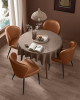 VASAGLE EKHO Collection - Dining Chairs Set of 2, Upholstered Kitchen Chairs, Comfortable Seat, Synthetic Leather with Stitching, Mid-Century Modern, Easy Assembly, Living Room Lounge, Caramel Brown VASAGLE