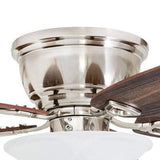 Honeywell Ceiling Fans Glen Alden, 52 Inch Classic Flush Mount Indoor LED Ceiling Fan with Light, Pull Chain, Quick-2-Hang Dual Finish Blades, Reversible Motor - 50519-01 (Brushed Nickel) Honeywell Ceiling Fans